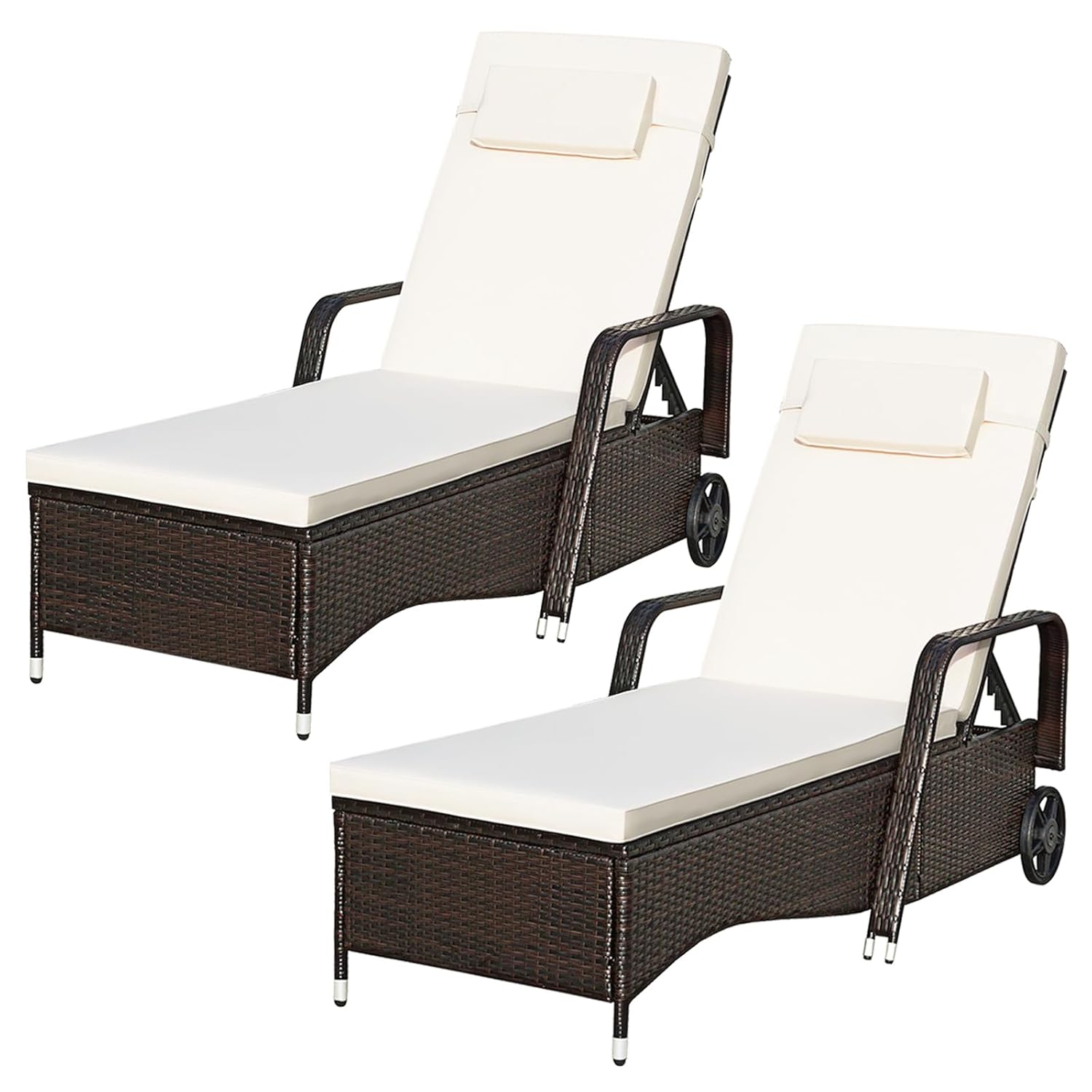 Outdoor Furniture No Cushions - 2 Buah Kursi Santai Rotan PE