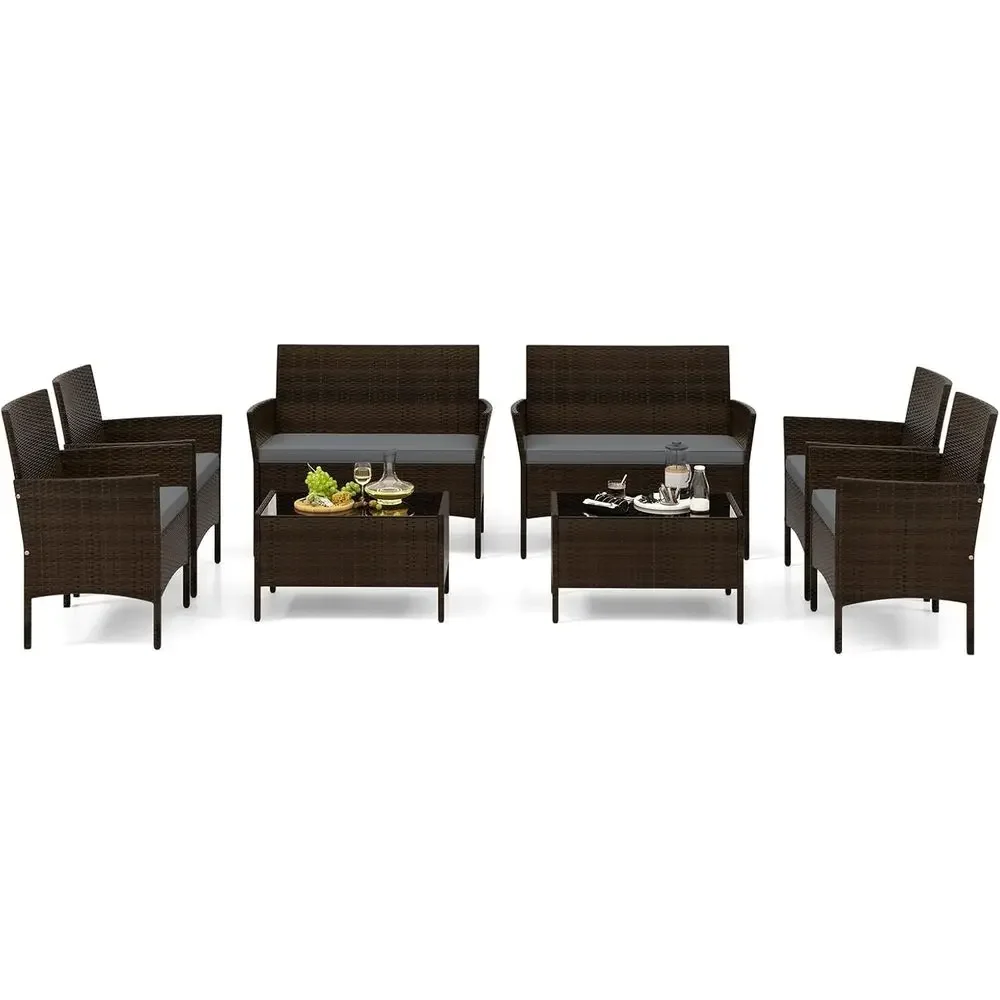 Outdoor Furniture Loveseat - Set Furnitur Teras Rotan Luar Ruangan