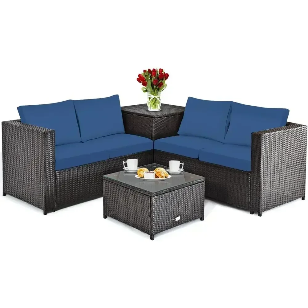 Outdoor Furniture Loveseat - Set Furnitur Teras Tahan Cuaca 4