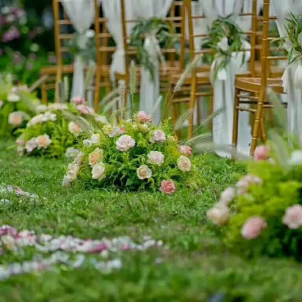 Outdoor Furniture Rental For Party - Kursi Bambu Emas Elegan, Kursi Pernikahan/Perjamuan