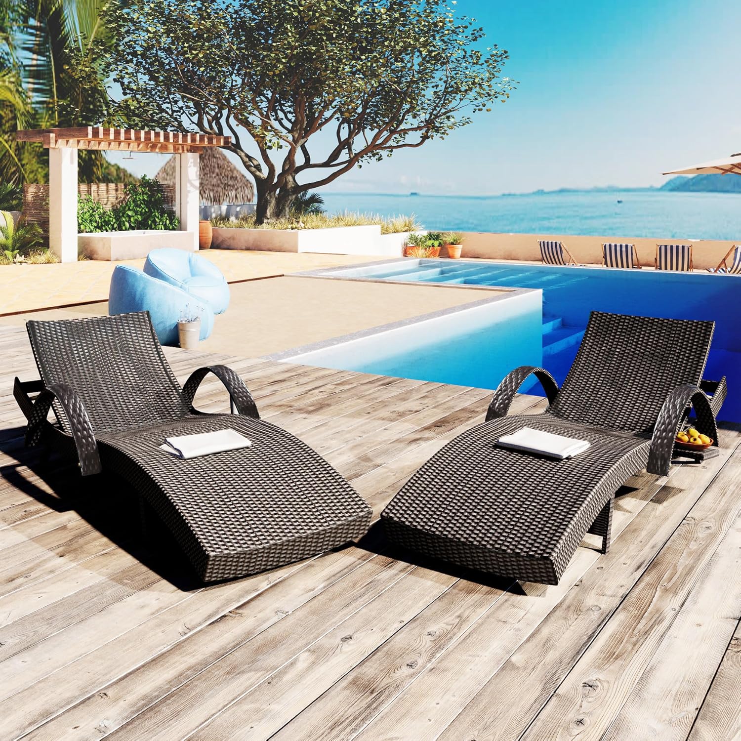 Rattan Lounge Set - Set Kursi Santai 80'' yang Dapat