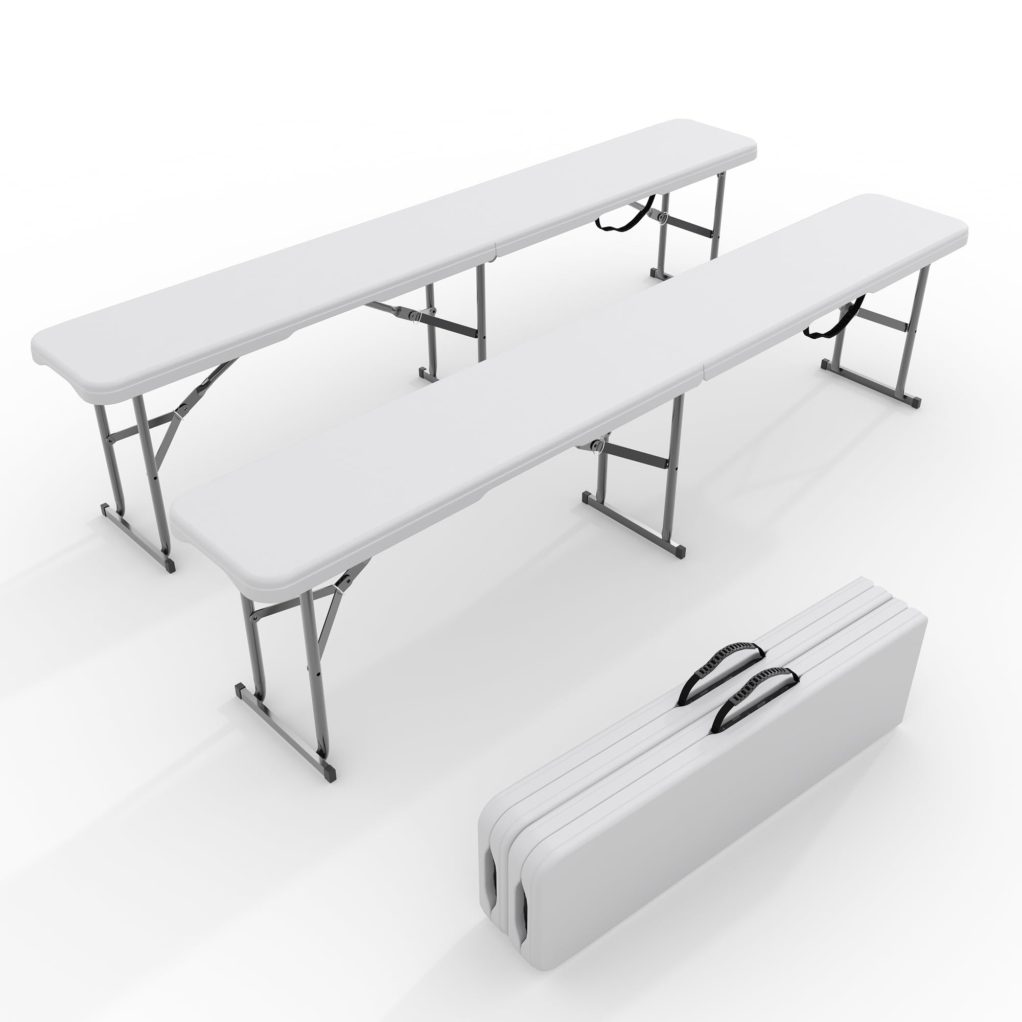 Outdoor Furniture Hdpe - 2-Pack Bangku Lipat Luar Ruangan 6ft