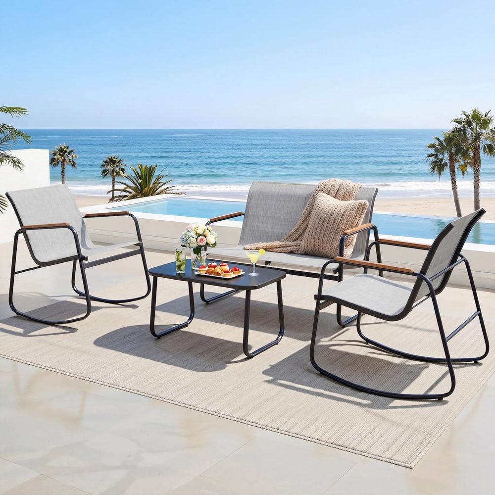 Outdoor Furniture Loveseat - Set Furnitur Teras Luar Ruangan 4