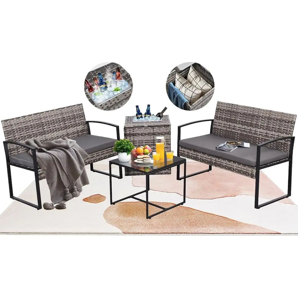 Outdoor Furniture Loveseat - Set Furnitur Teras Luar Ruangan 4