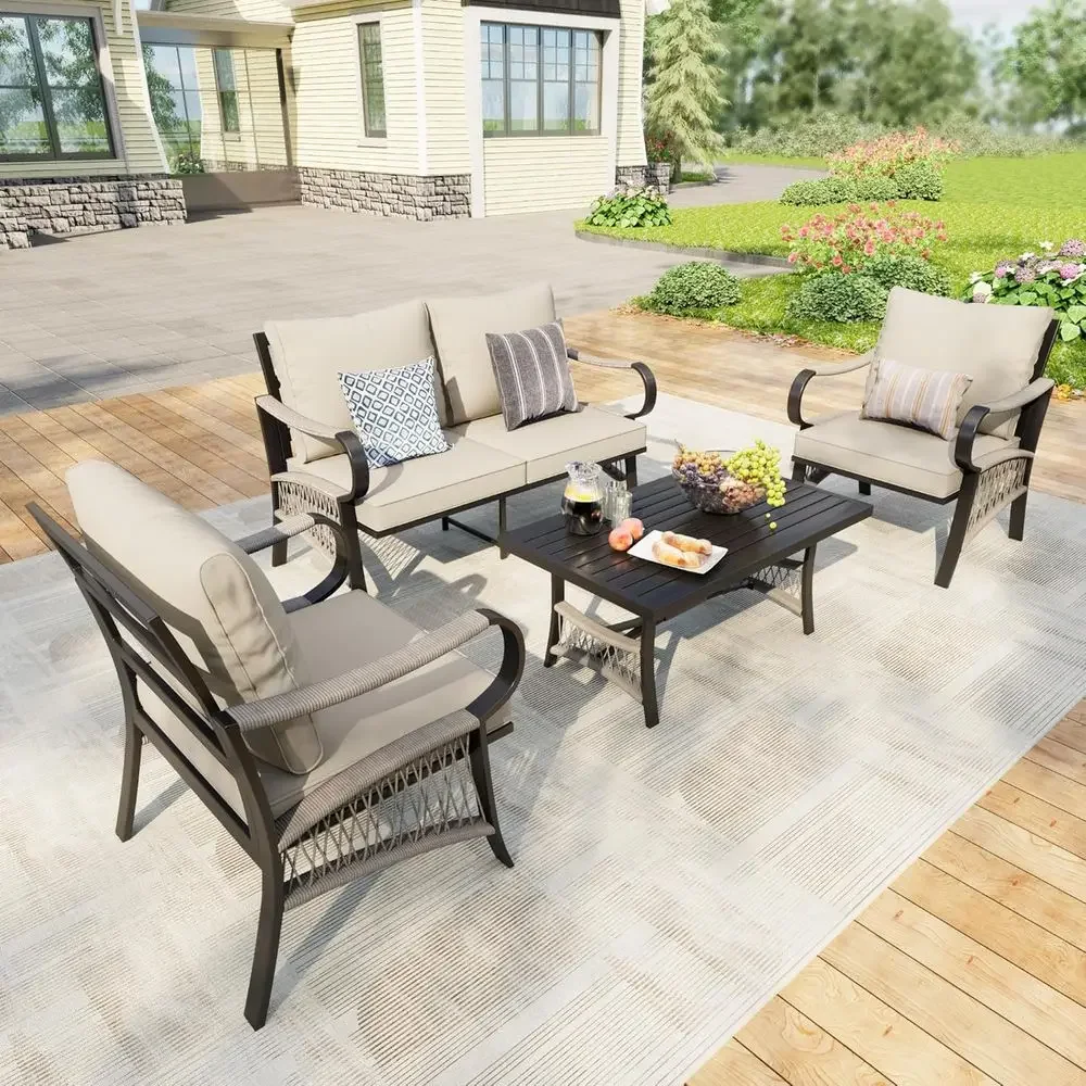 Outdoor Furniture Loveseat - Set Furnitur Teras Luar Ruangan 4