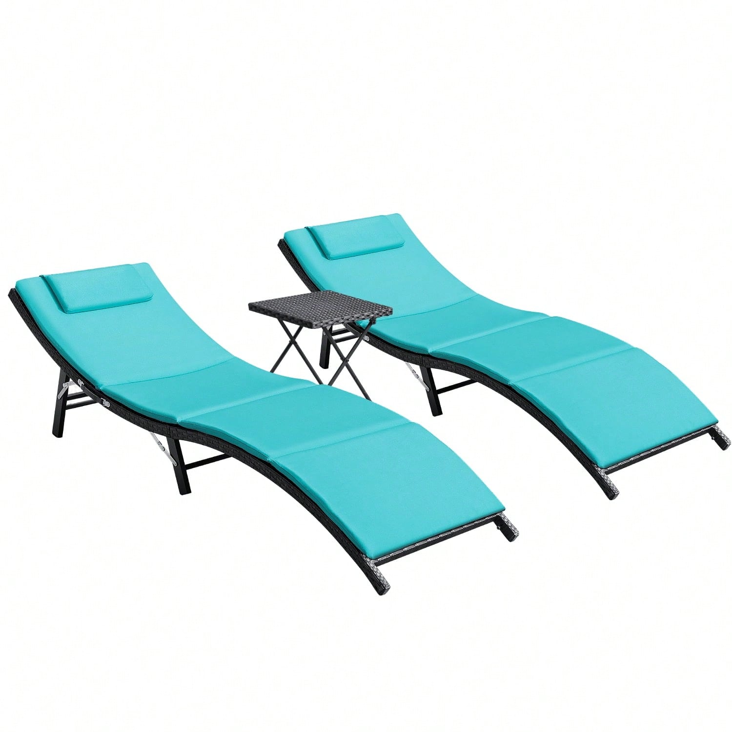 Rattan Lounge Set - 3 Buah Kursi Santai Teras Luar