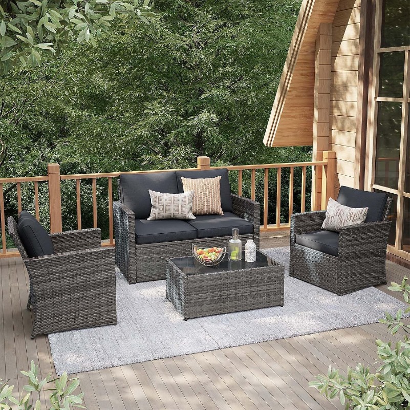 Outdoor Furniture Loveseat - Set Furnitur Teras Luar Ruangan JOIVI,