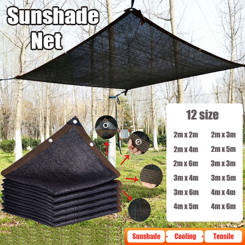 Outdoor Furniture Hdpe - 12PIN jaring naungan matahari hitam Anti-UV,