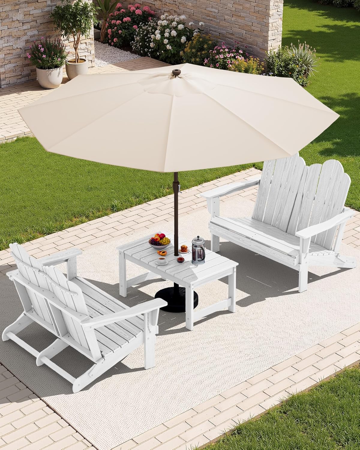 Kursi Lipat Adirondack HDPE Ta - Outdoor Furniture Loveseat ulasan dan harga