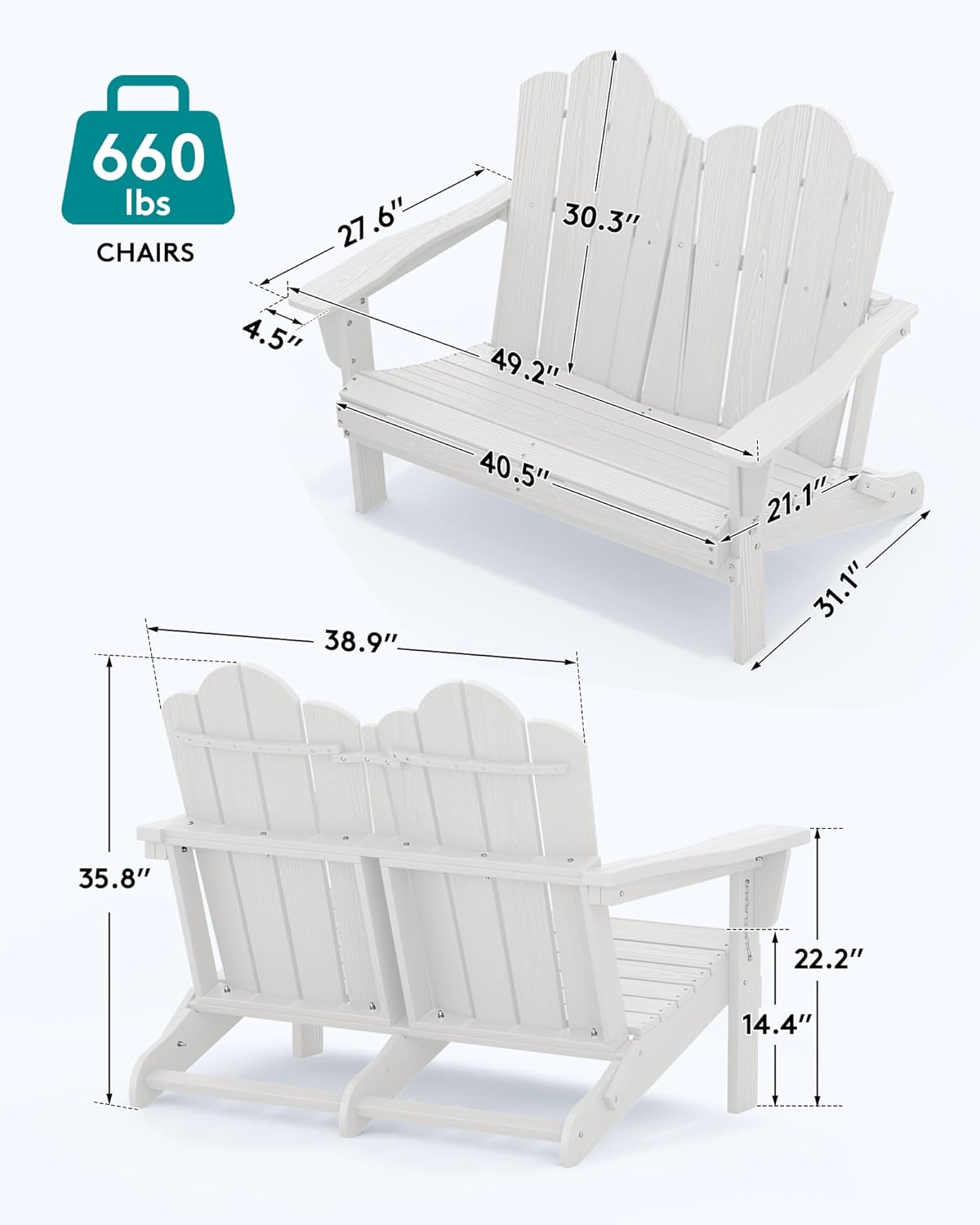 Kursi Lipat Adirondack HDPE Ta - Outdoor Furniture Loveseat ulasan dan harga