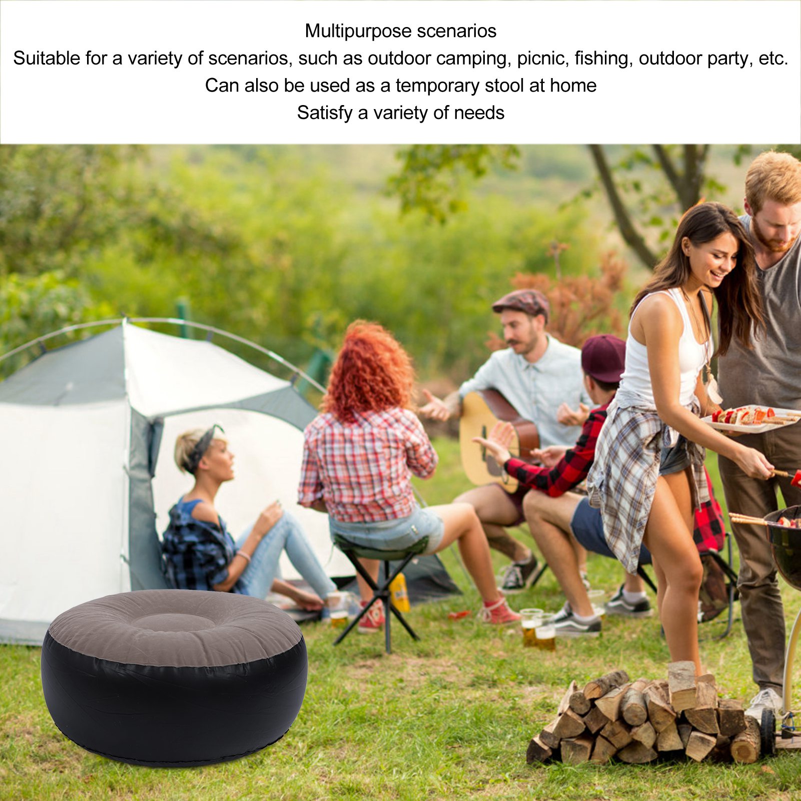 Bangku Tiup Berlapis Kain Serb - Outdoor Furniture Design ulasan dan harga