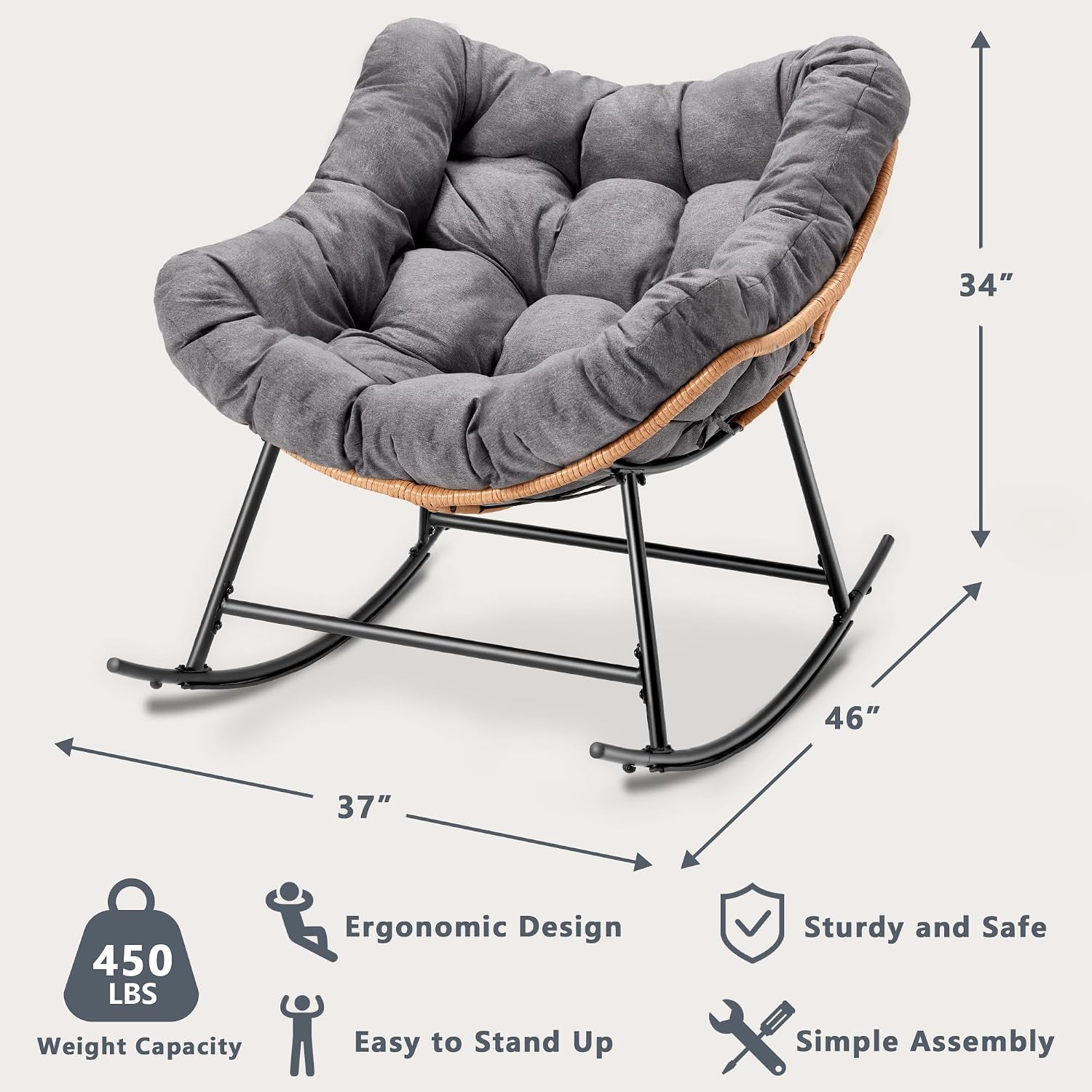 Kursi Goyang Rotan Outdoor den - Outdoor Furniture No Cushions ulasan dan harga