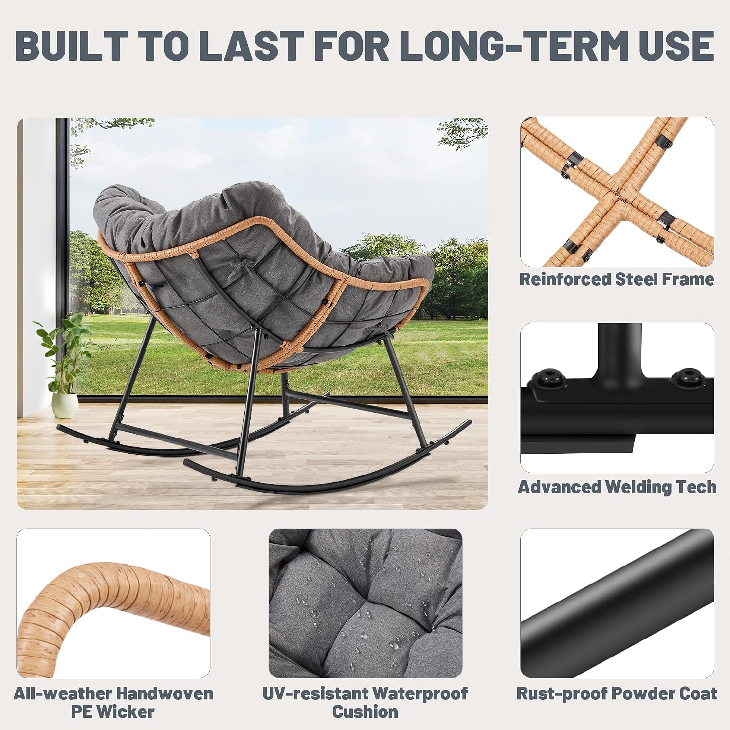 Kursi Goyang Rotan Outdoor den - Outdoor Furniture No Cushions ulasan dan harga