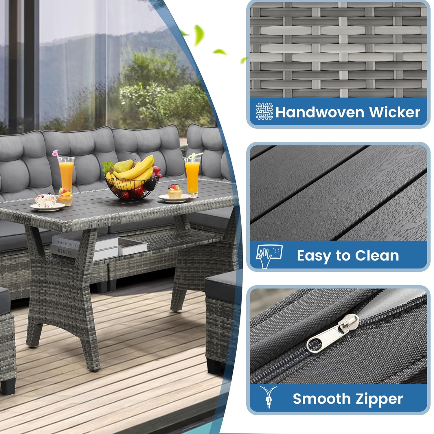 Set Furnitur Teras 6 Buah, Set - Outdoor Furniture Sale ulasan dan harga