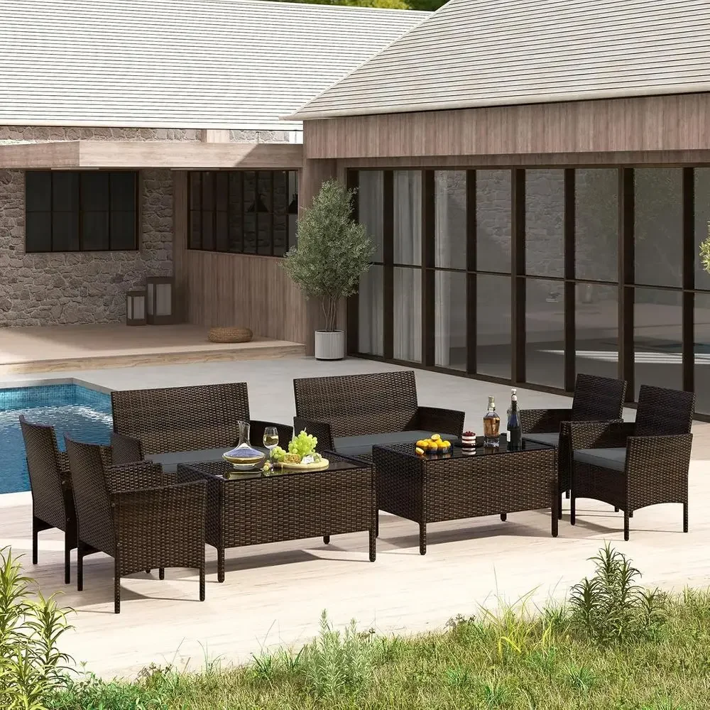 Set Furnitur Teras Rotan Luar  - Outdoor Furniture Loveseat ulasan dan harga