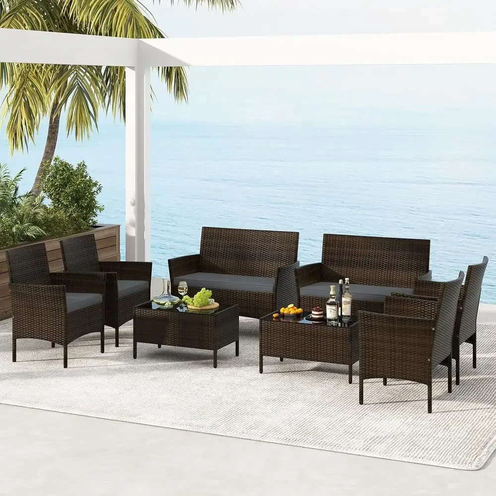 Set Furnitur Teras Rotan Luar  - Outdoor Furniture Loveseat ulasan dan harga