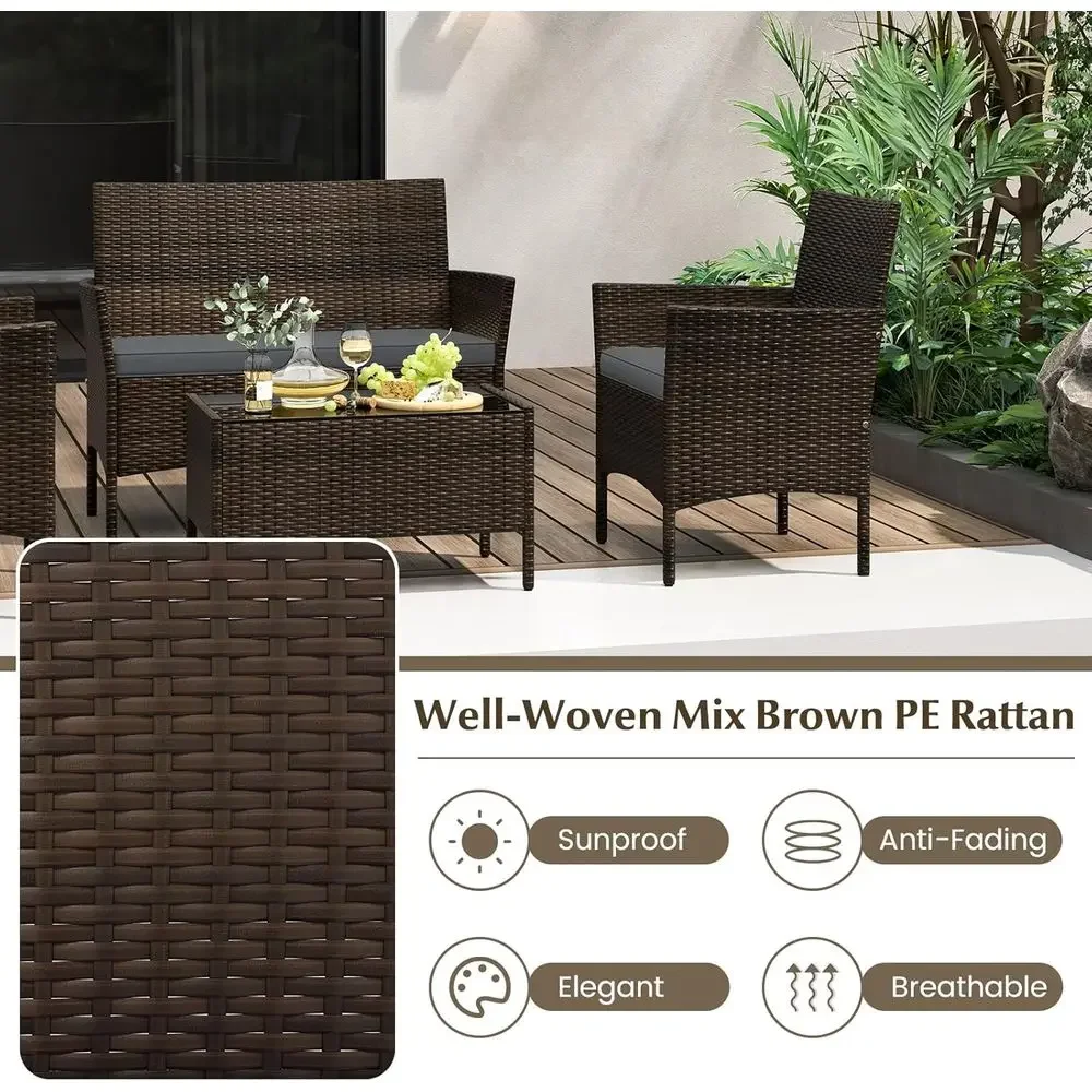Set Furnitur Teras Rotan Luar  - Outdoor Furniture Loveseat ulasan dan harga