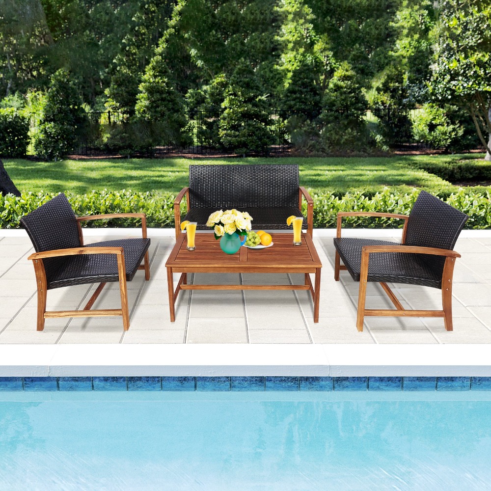 Set Meja dan Kursi Rotan Luar  - Outdoor Furniture Loveseat ulasan dan harga