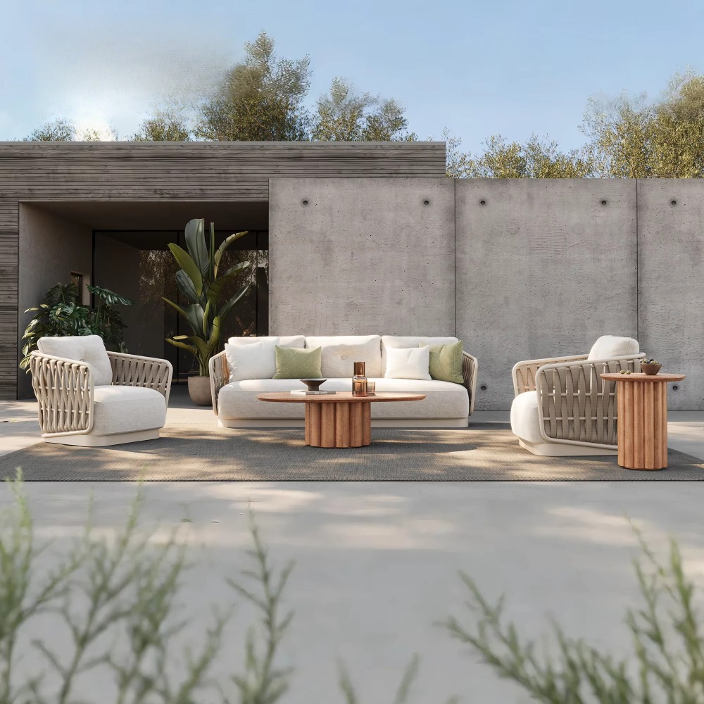 Set Sofa Taman Mewah Desain Ta - Rattan Lounge Set ulasan dan harga