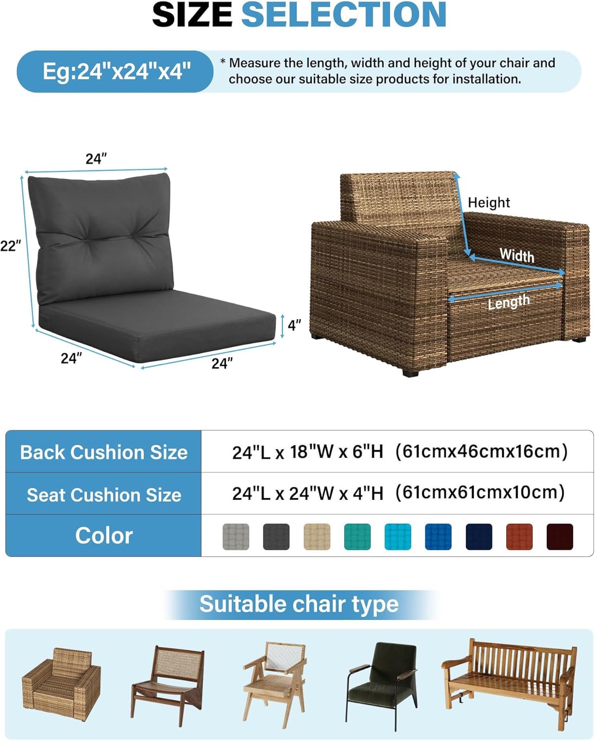 Set Bantal Furnitur Teras Luar - Outdoor Furniture Cushions 24 X 24 ulasan dan harga