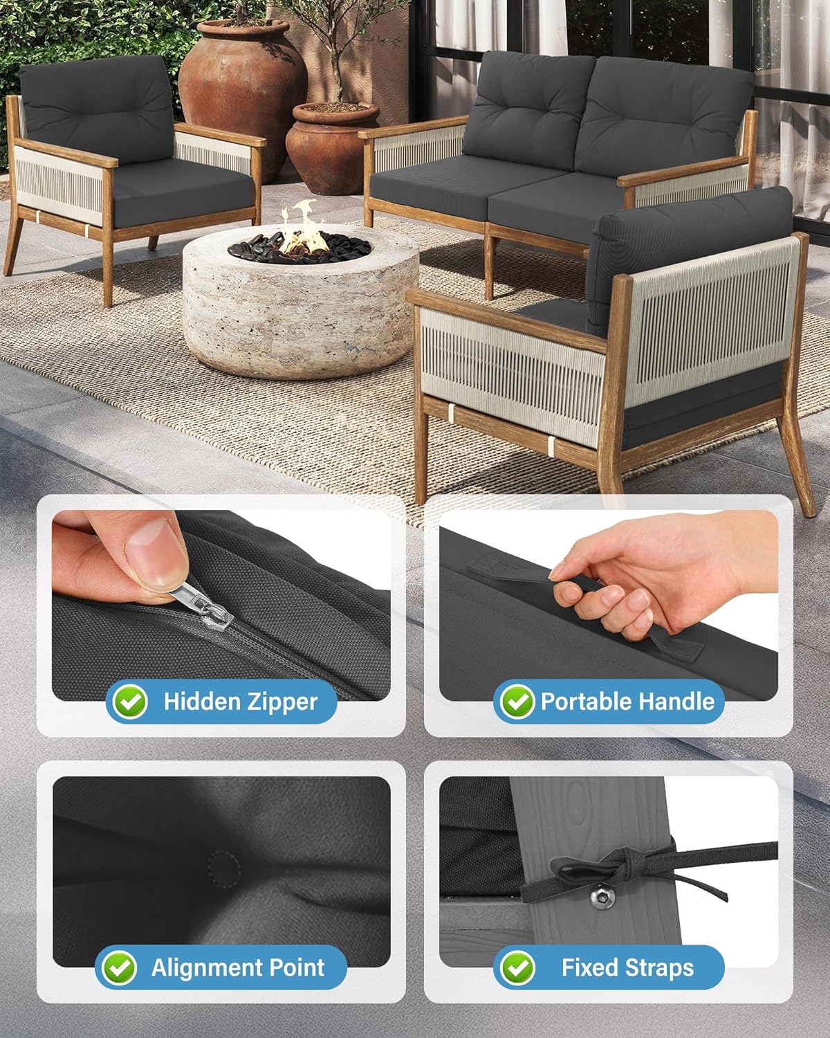 Set Bantal Furnitur Teras Luar - Outdoor Furniture Cushions 24 X 24 ulasan dan harga