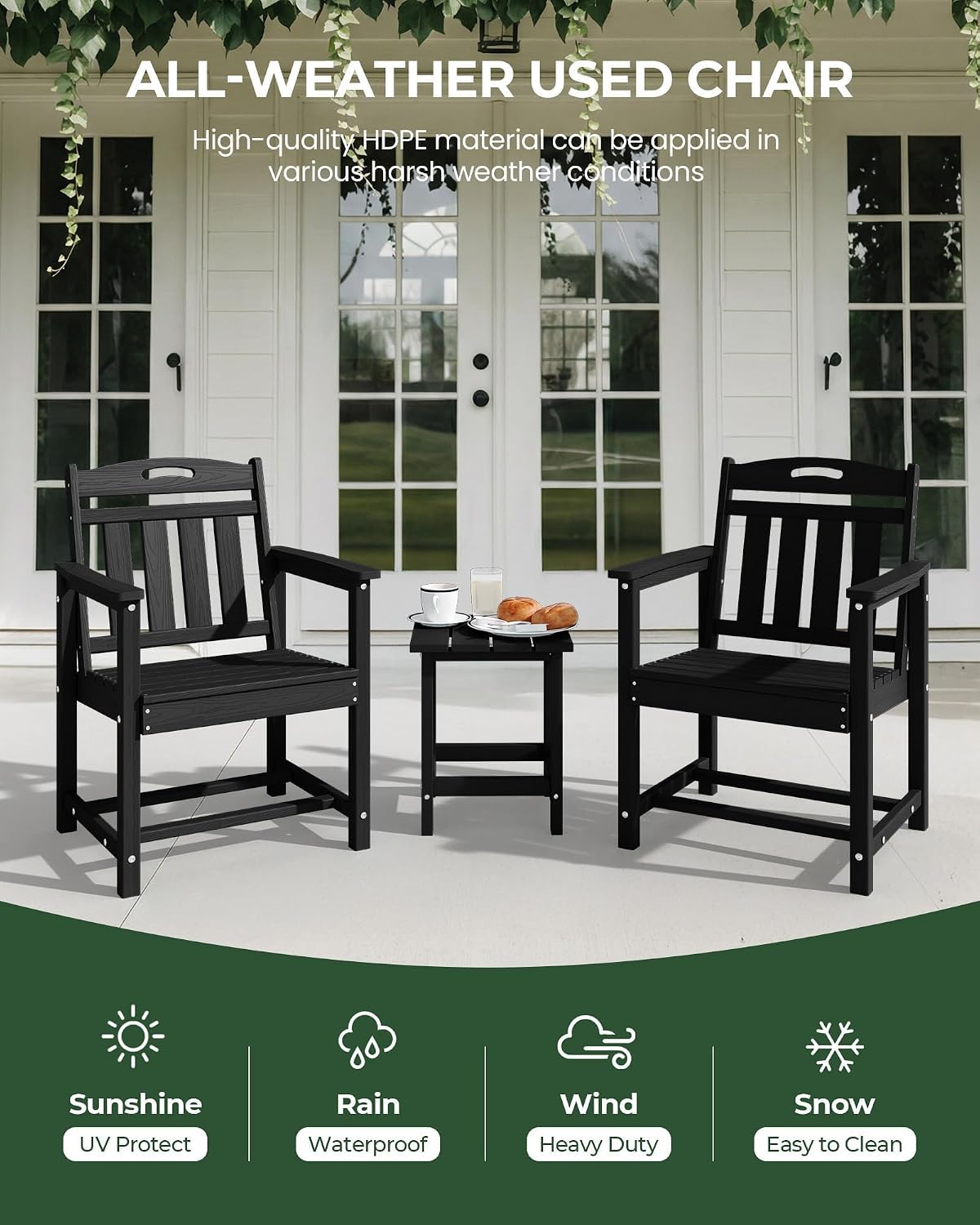 Kursi Makan Teras HDPE Tahan C - Outdoor Furniture Hdpe ulasan dan harga