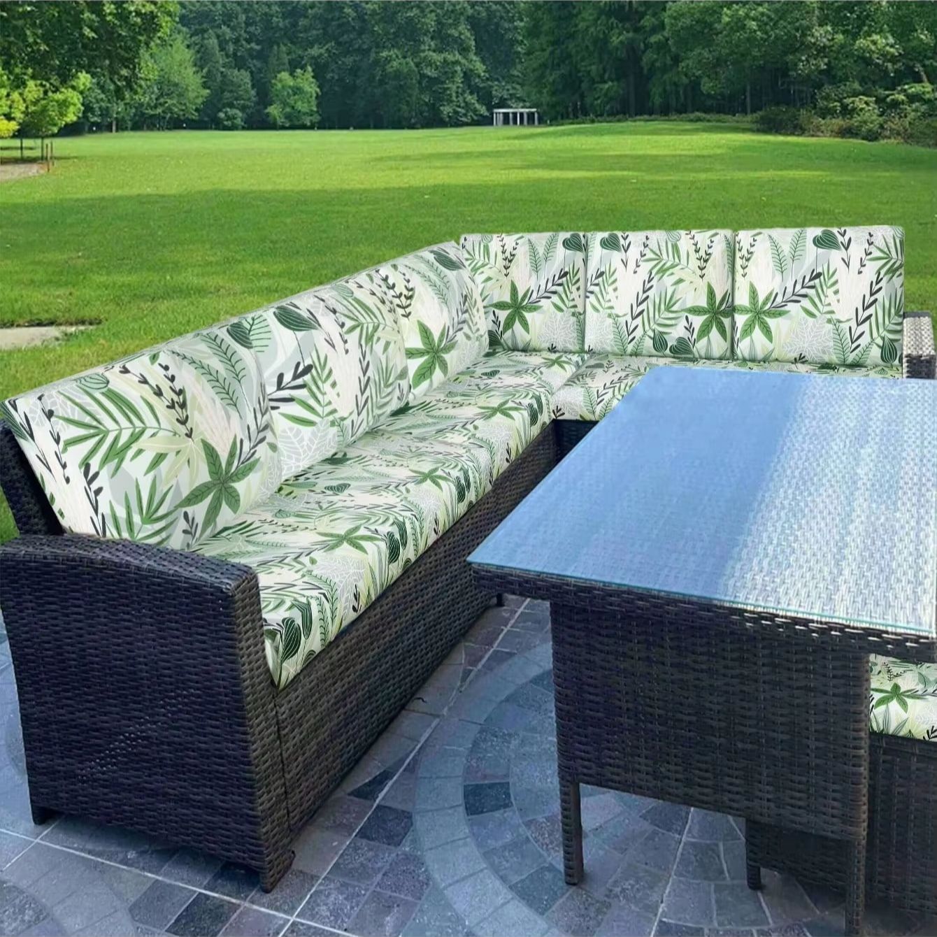 Sarung Bantal Sofa Motif Tropi - Outdoor Furniture No Cushions ulasan dan harga