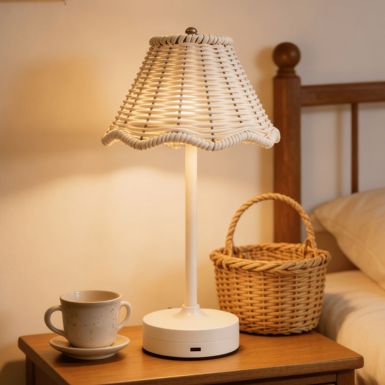 Lampu Meja Rotan Antik LED 3 W - Outdoor Furniture Sale ulasan dan harga