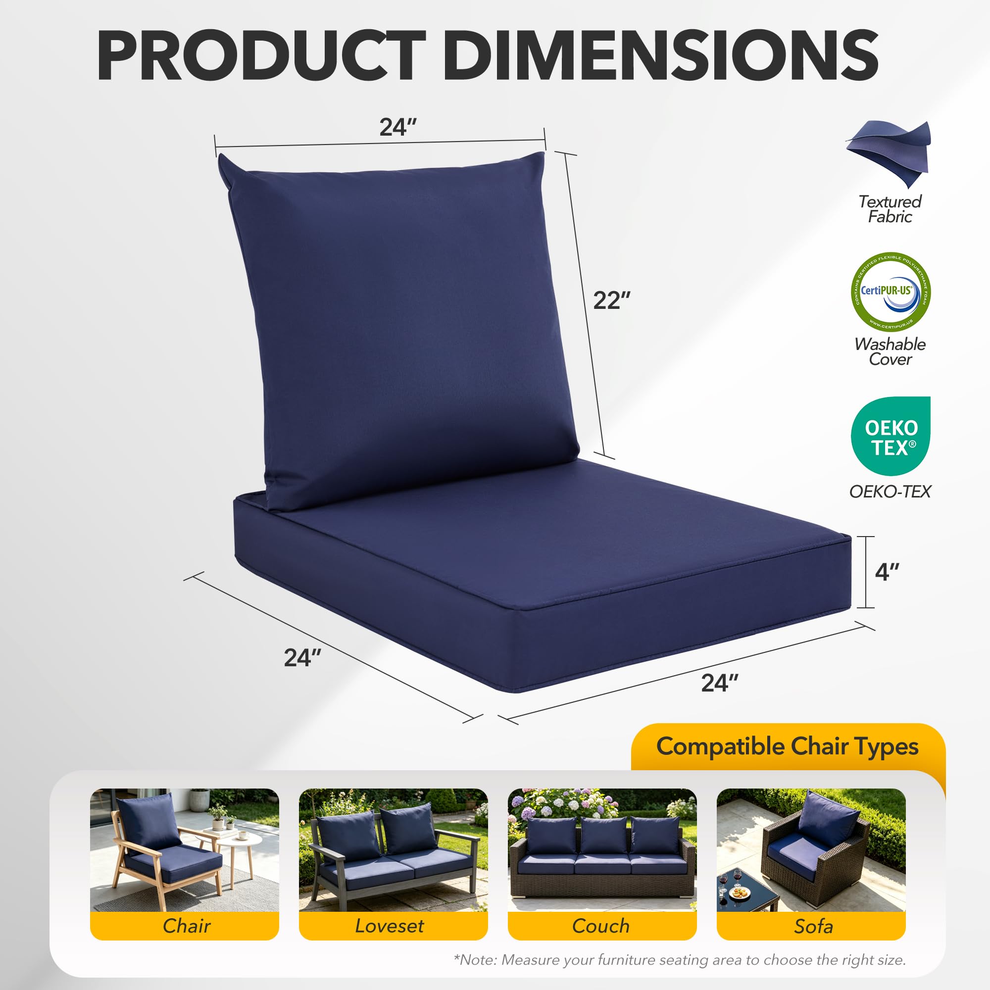Set Bantal Kursi Luar Ruangan  - Outdoor Furniture Cushions 24 X 24 ulasan dan harga