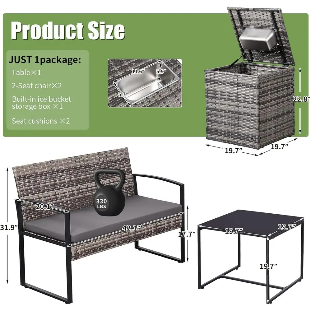 Set Furnitur Teras Luar Ruanga - Outdoor Furniture Loveseat ulasan dan harga