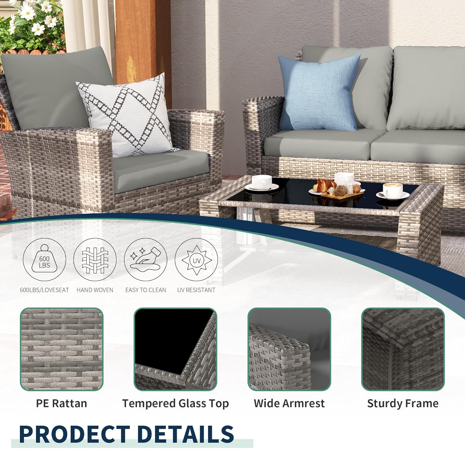 Set Sofa Seksional Luar Ruanga - Outdoor Furniture No Cushions ulasan dan harga