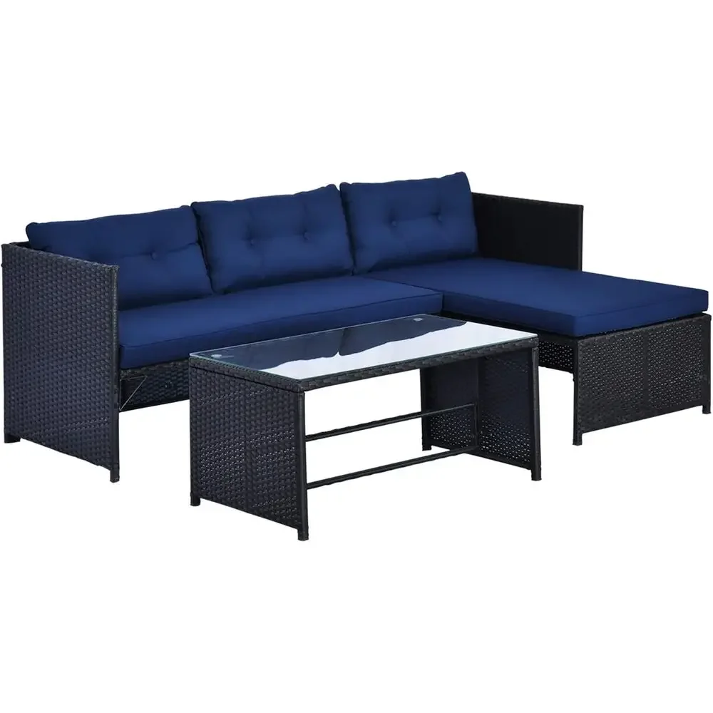 Set Sofa Rotan Bentuk L Warna  - Rattan Lounge Set ulasan dan harga