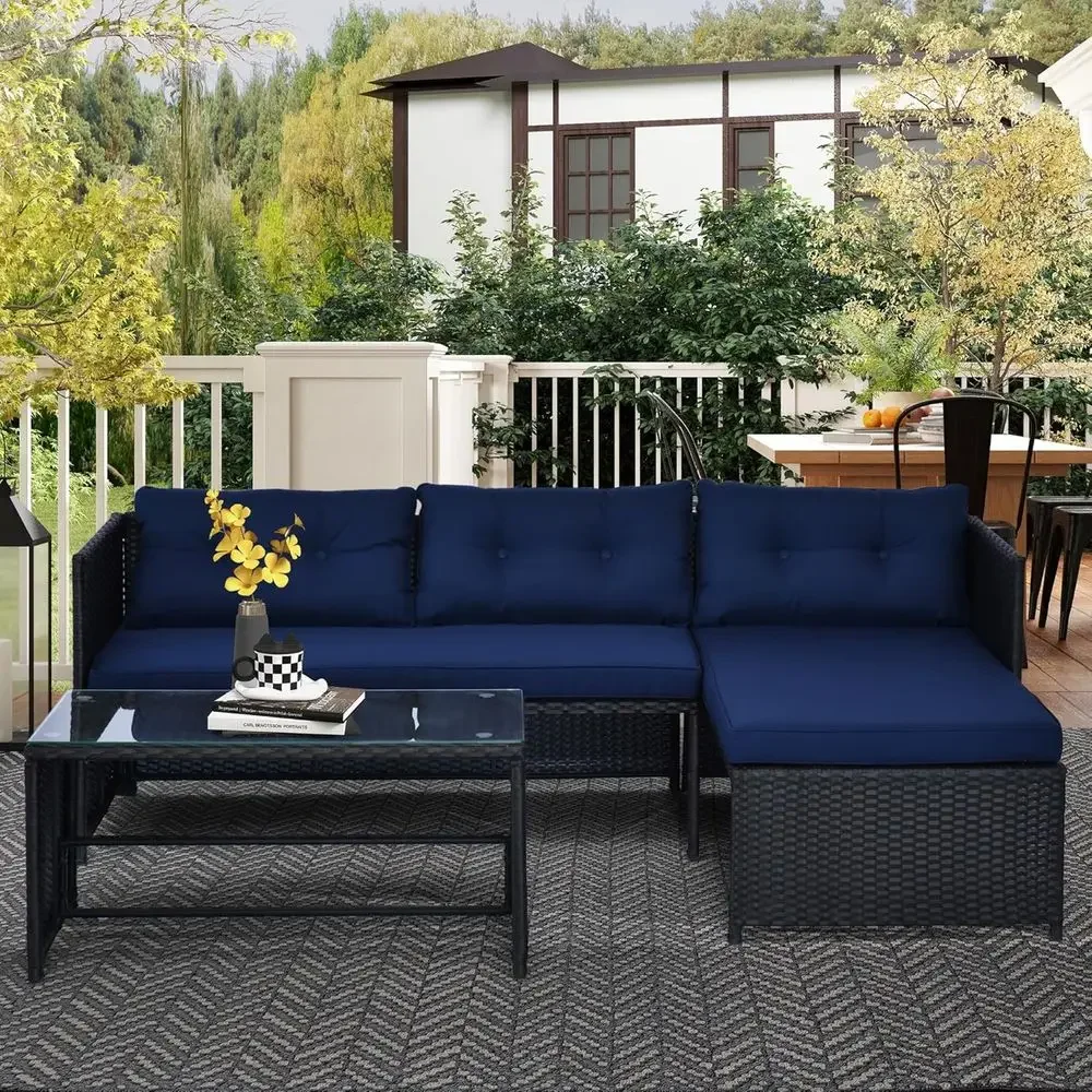 Set Sofa Rotan Bentuk L Warna  - Rattan Lounge Set ulasan dan harga