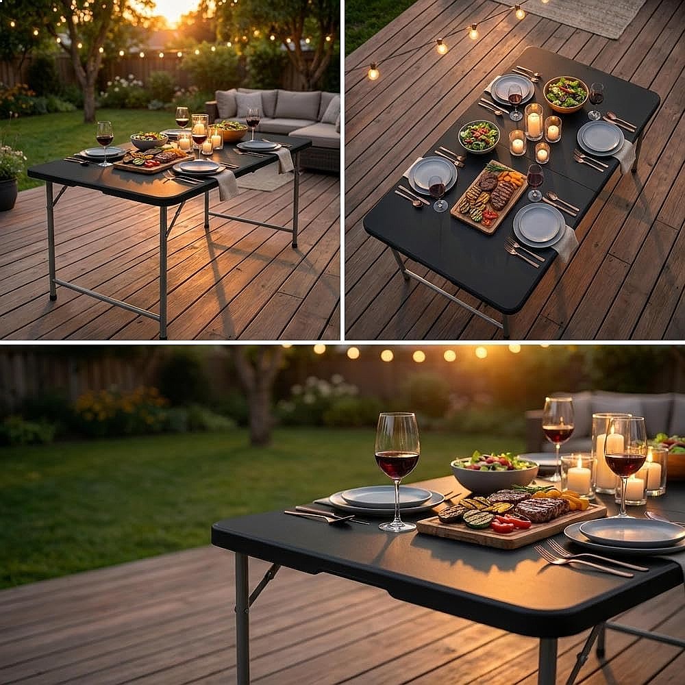 YITAHOME Meja Lipat 6FT Tahan  - Outdoor Furniture Hdpe ulasan dan harga