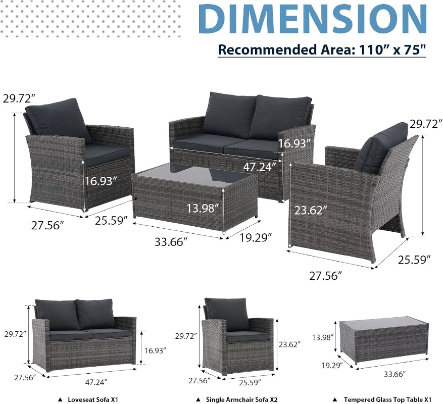 Set Furnitur Teras Luar Ruanga - Outdoor Furniture Loveseat ulasan dan harga