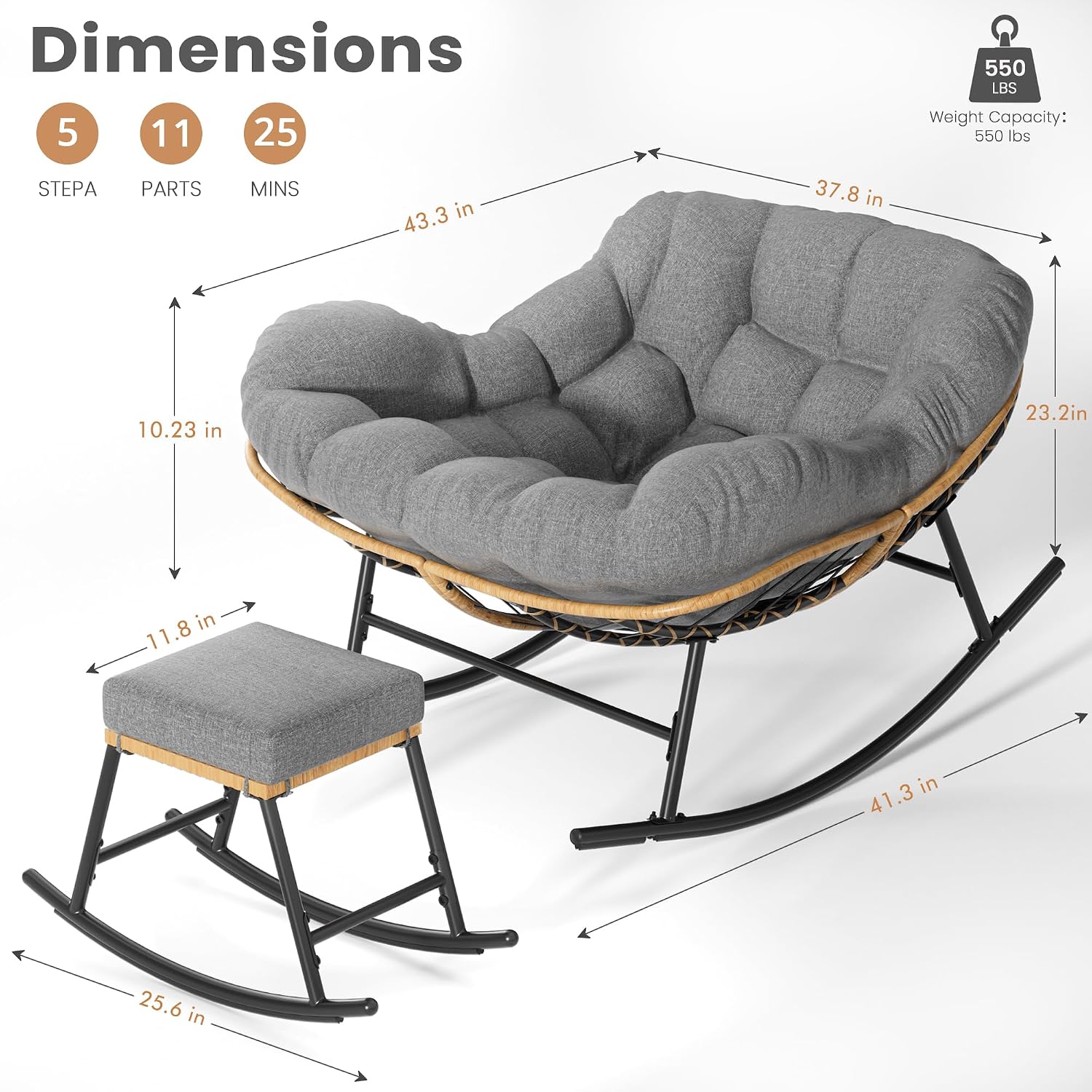 Kursi Goyang Papasan Ukuran Be - Outdoor Furniture No Cushions ulasan dan harga