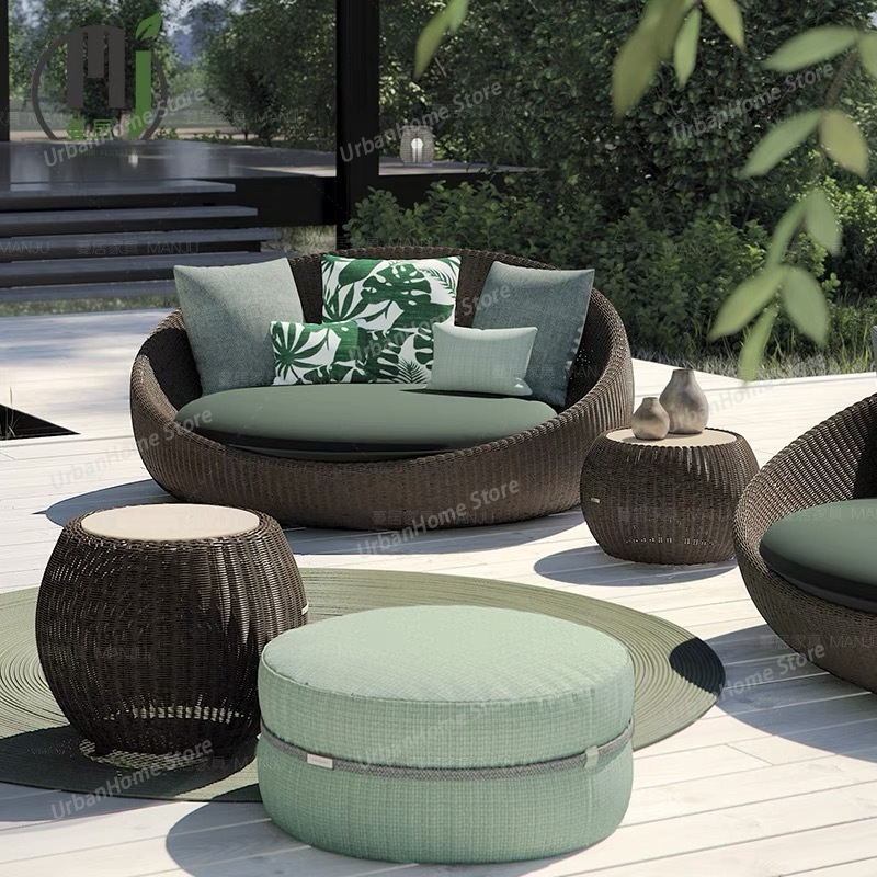 Set Sofa Rotan Modern untuk Te - Rattan Lounge Set ulasan dan harga